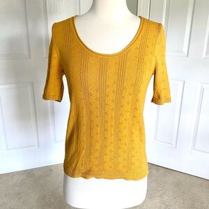 Madewell Mustard Yellow Short Sleeve Sweater Top